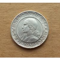 Сан-Марино, 5 лир 1936 г., серебро 0.835