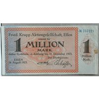 Германия 1 миллион марок 1923 г Эссен (Essen) XF, 1429n.1, В/З