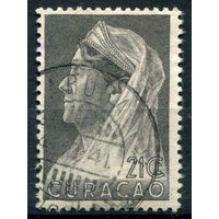 Нидерландские колонии - Кюрасао - 1936/39г. - королева Вильгельмина, печать Аруба, 21 с - 1 марка - гашёная [Mi 153]. #3-WB-89-A-1
