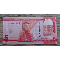 Werty71 Гамбия 5 даласи 2015 UNC банкнота