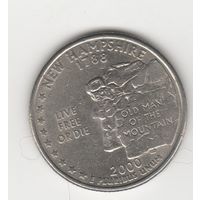 Квотер (25 центов) США "Штат Нью-Гэмпшир" 2000 Р Лот 0577