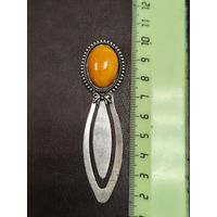 Закладка для книги я янтарным кабошоном