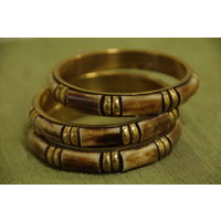 Браслеты , натуральная кость , латунь  ( 3 шт )