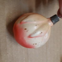 Ёлочная игрушка Ягодка Помидорка, стекло. СССР