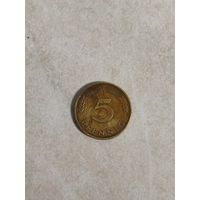 5 пфеннигов 1989 J ФРГ Германия
