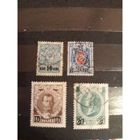 1916-17  Россия Загорский 136-139 цари гербы (4-3)