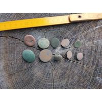 Пуговицы 10 штук. Старые. С надписями (11). Находка