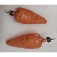 Ирушка ёлочная Морковка, стекло. СССР