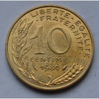 Франция, 10 сантимов 1986 г.