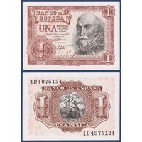 Испания, 1 песета 1953 г., P-144 (1D, адмирал Альваро де Басан-и-Гусман), UNC