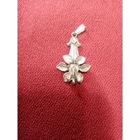 С рубля без мц. кулон "Цветочек", зЗвезда925пр. длина 3.5см.