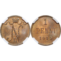 1 пенни 1915 ННР MS 64 BN