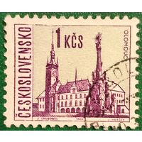 Чехословакия 1966. Ратуша и Колонна Пресвятой Троицы в городе Оломоуц
