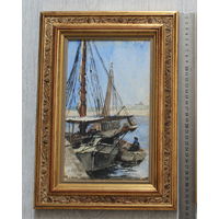 КАРТИНА ФрАНЦИЯ МАРИНИСТ A COCHARD 1918г