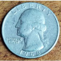 США 25 центов 1968