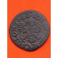 Солид (боратинка) 1660 г. польский герб. Ян II Казимир(2). Средняя голова, ночная цапля слева, без мц.