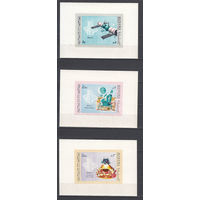 Космос. Космические корабли. Манама (ОАЭ). 1969. 3 блока б/з. Michel N бл38-40 (30,0 е)