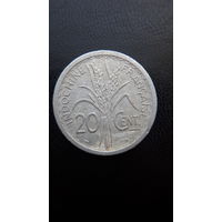 Французский Индо-Китай 20 сантим 1945 г.