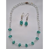 Бусы и серьги. Чешское стекло. Ожерелье. Набор. Сияющие шарики. 70-е годы,  Чехословакия