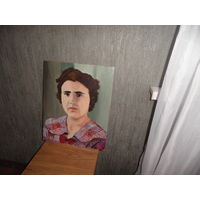 Картина Портрет Люды,худ.Соколовский 80-е г.картон/масло.С рубля