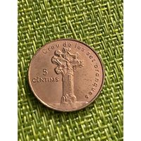 Андорра 5 сантим 2003 г (редкая , малый тираж , Семиконечный крест )