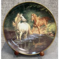 Декоративная тарелка Franklin Mint. Свободен как ветер. Сделано в Португалии. 20.5 см