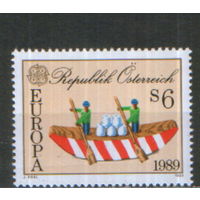 Полная серия из 1 марки 1989г. Австрия "СЕРТ. Детские игры" MNH