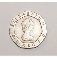 20 pence 1982 г. с Елизаветой II (семигранная монета)