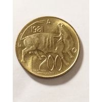 Сан Марино 200 лир 1981