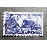 Марка Польша 1956 год Флот