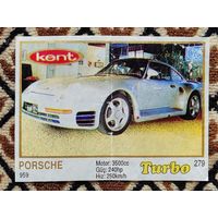 Вкладыш Turbo (Турбо) 5 серия (261-330, Yellow, золотая толстая рамка), номер 279, Porsche 959. #2. Возможен небольшой торг.