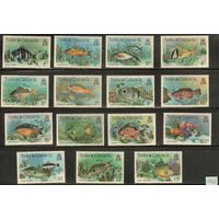 Тёркс и Кайкос-1978(Мих.405I-419I) , **  ,  Морская  Фауна ,  Рыбы(полная серия)