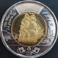 Канада 2 доллара 2012 Война 1812 года 200 лет Корабль Фрегат Шеннон