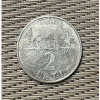 2 лата 1992,хорошая!!! Вживую значительно лучше чем на фото!!! Корова. С рубля!!!