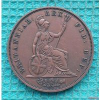 Великобритании 1 пенни 1848 года. Королева Виктория. Британия. Предложи свою цену или обмен!