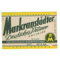 Этикетка пива Markranstadter Германия П824
