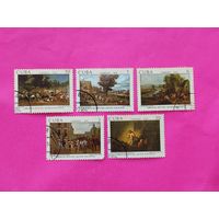 Куба. Живопись. ( 5 марок ) 1979 года. 4-19.