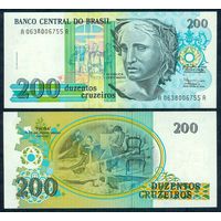 Бразилия 200 Крузейро 1990 год, АА, UNC