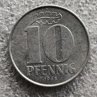 Германия - ГДР 10 пфеннигов  1968 г.