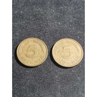ФРГ 5 пфеннигов 1996 G A