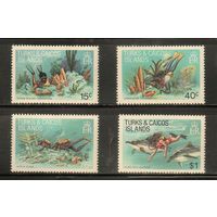 Тёркс и Кайкос-1981(Мих.549-552) , **  ,  Морская  Фауна ,  Дайвинг(полная серия)