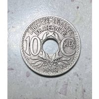 10 сантимов Франции 1918 года.