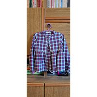 Рубашка в клетку на девочку 9-10лет, б.у, в отличном состоянии