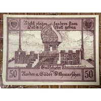 Нотгельд 50 пфеннигов 1921 год. Нордер и Зюдер-Дитмаршен. Веймарская республика