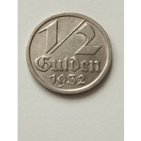 Данцинг 1/2  гульдена 1932 год