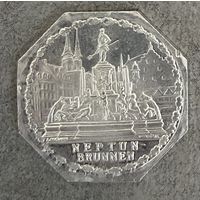 Германия Нюрнберг нотгельд 20 пфеннигов 1921 год . Фонтан Нептуна. трамвайный жетон
