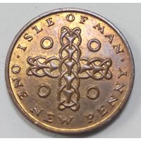 1 новый пенни 1975 год, Остров Мэн