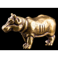 Статуэтка миниатюра Бегемот Латунь