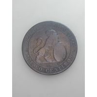 Испания 5 сентимо 1870 года . ОМ