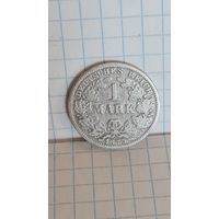 С 1 РУБЛЯ ! МОНЕТА ГЕРМАНИЯ  1 МАРКА 1875 год